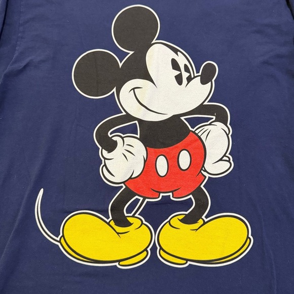 Disney Mickey Mouse Long Sleeve T Shirt Navy Blue Graphic Print Size M - Picture 2 of 8